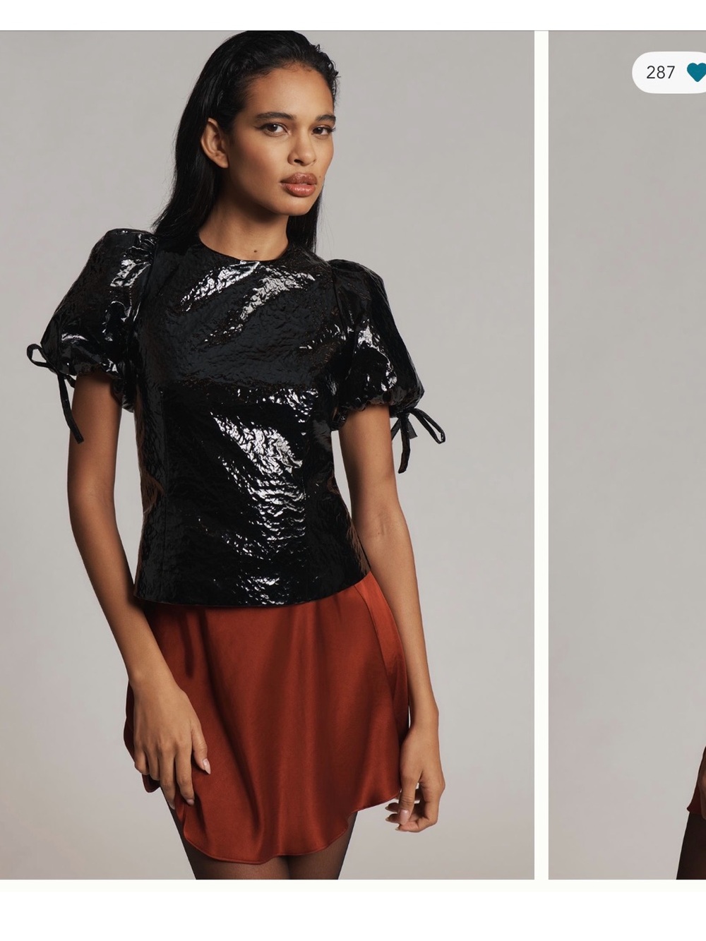 NWT Hutch Faux Crinkle Leather Top